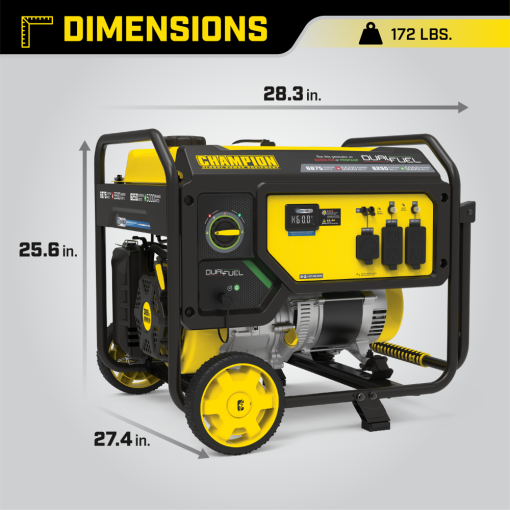 Champion Generator  Dual Fuel Portable with CO Shield 5500 Watt - Image 3