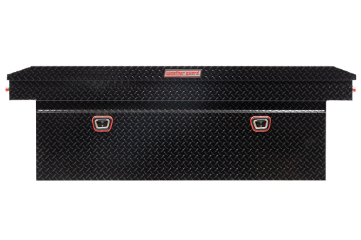 Weather Guard Saddle Truck Tool Box Aluminum Full Deep Gloss Black - Image 3