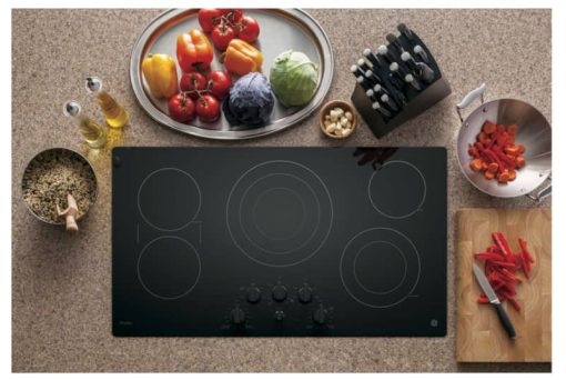 GE Profile ADA 36" Black Built-In Knob Control Electric Cooktop - Image 3