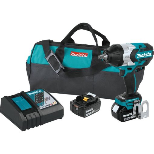 18 Volt LXT Lithium-Ion Brushless Cordless High Torque 1/2 in. Sq. Drive Impact Wrench Kit, 5.0 Ah