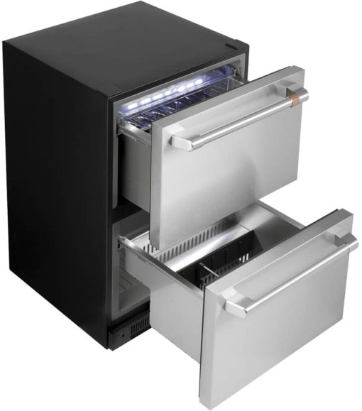Cafe 5.7 Cu. Ft. Stainless Steel With Brushed Stainless Built-In Dual-Drawer Refrigerator - Image 5