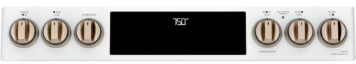 Cafe ADA 30" Matte White With Brushed Bronze Smart Front-Control Radiant And Convection Double-Oven Slide-In Electric Range - Image 5