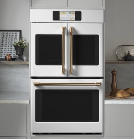 Cafe Professional Series 30" Matte White Smart Built-In Convection French-Door Double Wall Oven - Image 5