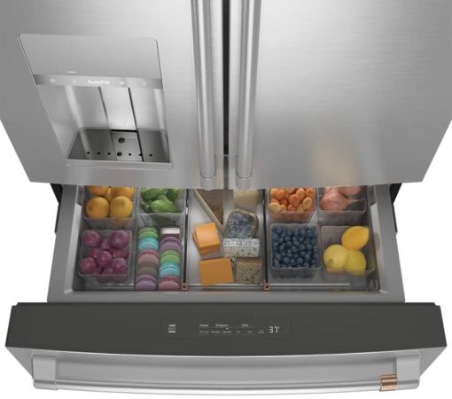 Cafe ENERGY STAR 27.6 Cu. Ft. Stainless Steel With Brushed Stainless Smart 4Door French-Door Refrigerator - - Image 5