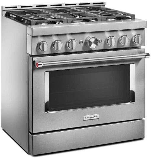 KitchenAid 36" Stainless Steel Smart Commercial-Style Gas Range With 6 Burners - Image 5