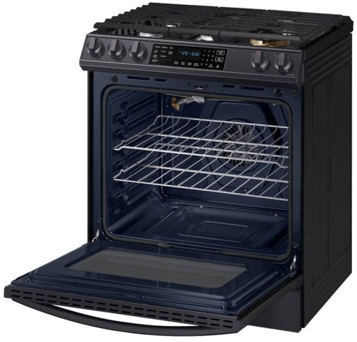 Samsung ADA 6 Cu. Ft. Fingerprint Resistant Black Stainless Steel Front Control Slide-In Gas Range With Air Fry - Image 5