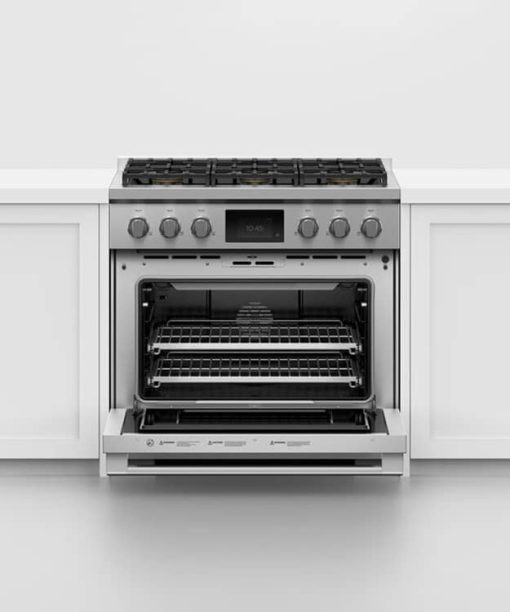 Fisher & Paykel Series 9 Professional 36" Stainless Steel Dual Fuel Range, 6 Burners, Self-Cleaning, LPG - Image 5