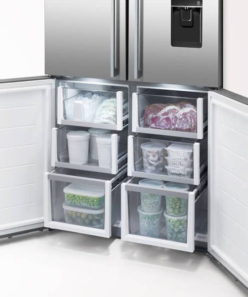 Fisher & Paykel Series 7 18.9 Cu. Ft. Stainless Steel Freestanding Quad Door Refrigerator Freezer, Ice & Water - Image 5