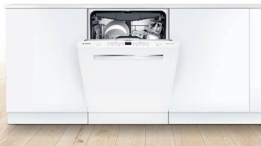 Bosch 500 Series 24" White Recessed Handle Dishwasher - Image 6