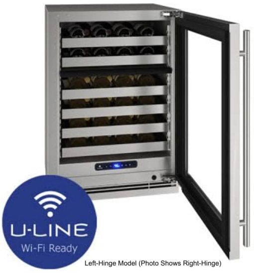 U-Line 24" Stainless Frame With Lock Left-Hinge Dual-Zone Wine Refrigerator - Image 4