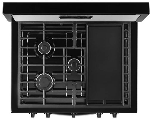 Whirlpool 5.1 Cu. Ft. Black-On-Stainless Freestanding 5-Burner Gas Stove - Image 5