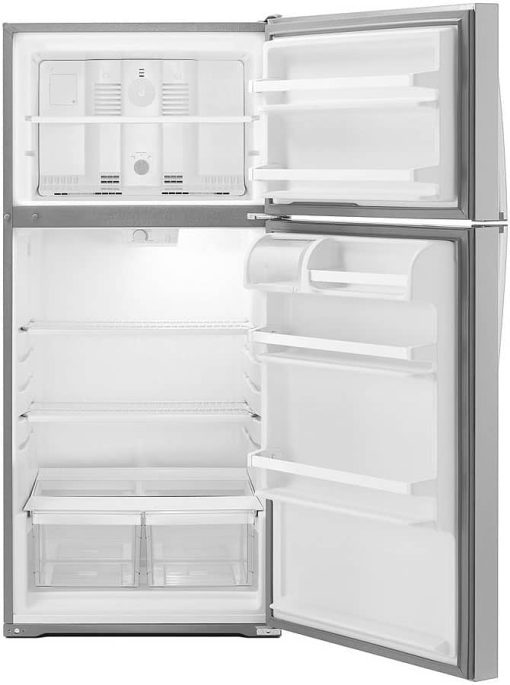 Whirlpool 28" Monochromatic Stainless Steel Top Freezer Refrigerator - Image 3