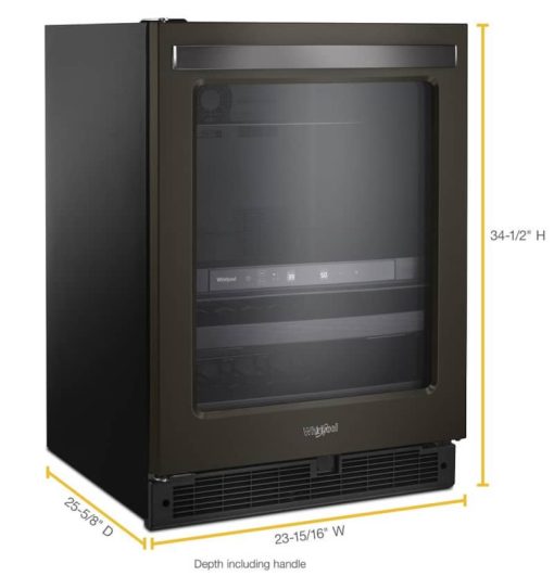 Whirlpool 24" Fingerprint Resistant Black Stainless Steel Undercounter Beverage Center - Image 5