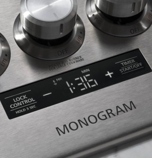 Monogram 36" Stainless Steel Smart Deep-Recessed Natural Gas Cooktop - Image 5