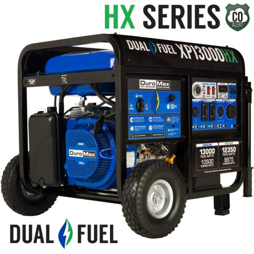 DuroMax Generator with CO Alert 13000Watt 500cc Dual Fuel Gas Propane Portable