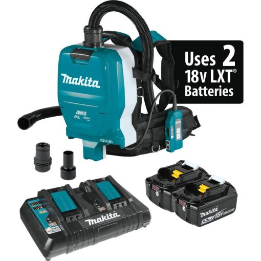 18V X2 LXT® Lithium-Ion (36V) Brushless Cordless 1/2 Gallon HEPA Filter Backpack Dry Dust Extractor Kit, AWS™ Capable (5.0Ah)