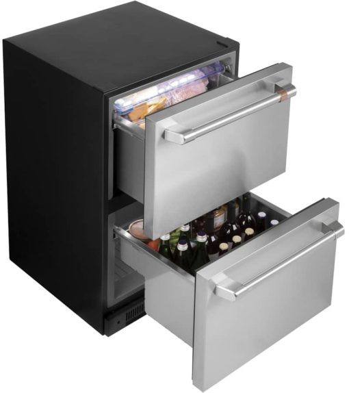 Cafe 5.7 Cu. Ft. Stainless Steel With Brushed Stainless Built-In Dual-Drawer Refrigerator - Image 6
