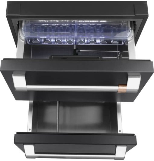 Cafe 5.7 Cu. Ft. Matte Black With Brushed Stainless Built-In Dual-Drawer Refrigerator - Image 6
