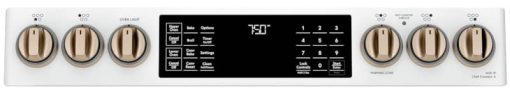Cafe ADA 30" Matte White With Brushed Bronze Smart Front-Control Radiant And Convection Double-Oven Slide-In Electric Range - Image 6