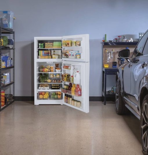 GE 21.9 Cu. Ft. White Garage Ready Top-Freezer Refrigerator - Image 6