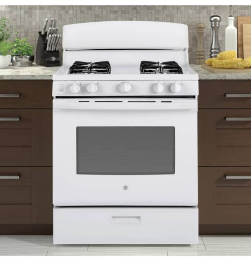 GE ADA 30" White Freestanding Gas Range - Image 6
