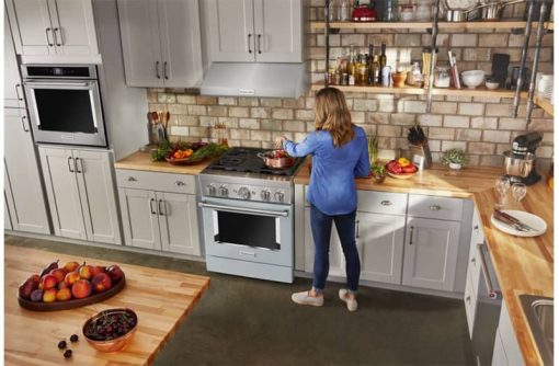 KitchenAid 30" Misty Blue Smart Commercial-Style Dual Fuel Range With 4 Burners - Image 12