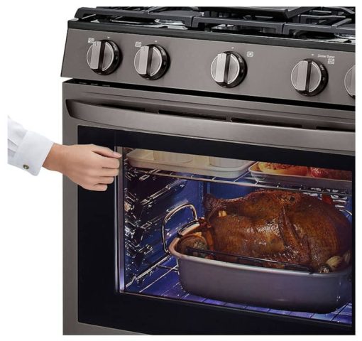 LG 5.8 Cu. Ft. PrintProof Black Stainless Steel Smart Wi-Fi Enabled True Convection InstaView Gas Range With AirFry - Image 7