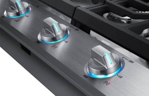 Samsung ADA 36" Stainless Steel Smart Gas Cooktop With Illuminated Knobs - Image 5
