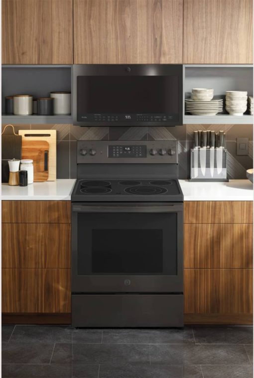 GE Profile 30" Fingerprint Resistant Black Stainless Steel Smart Electric Convection Range With No Preheat Air Fry - Image 6