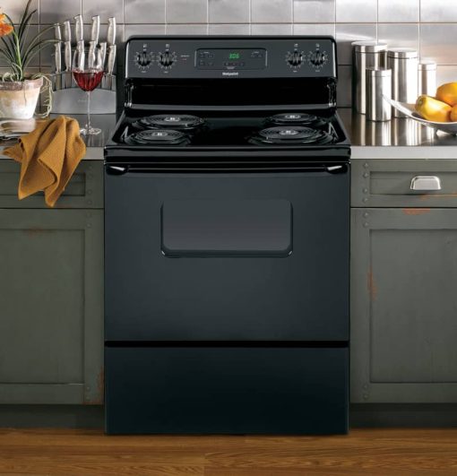 GE Hotpoint 30" Black Freestanding Standard Clean Electric Range - Image 6