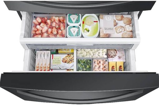 Samsung ADA 23 Cu. Ft. Fingerprint Resistant Black Stainless Steel Counter Depth 4-Door French Door Refrigerator With FlexZone Drawer - Image 9
