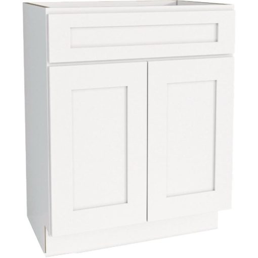 CraftMark Plymouth Shaker 24 In. W x 24 In. D x 34.5 In. H White Base Kitchen Cabinet