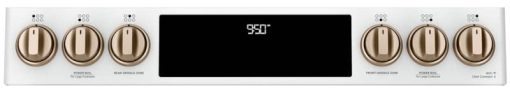 Cafe ADA 30" Matte White With Brushed Bronze Smart Slide-In Front Control Dual-Fuel Double-Oven Range With Convection - Image 7