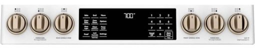 Cafe ADA 30" Matte White With Brushed Bronze Smart Slide-In Front Control Gas Convection Range - Image 7