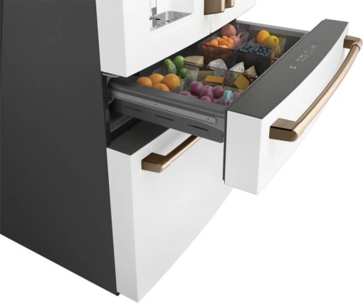 Cafe ENERGY STAR 27.6 Cu. Ft. Matte White With Brushed Bronze Smart 4Door French-Door Refrigerator - - Image 7
