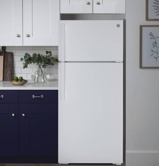 GE 21.9 Cu. Ft. White Garage Ready Top-Freezer Refrigerator - Image 7