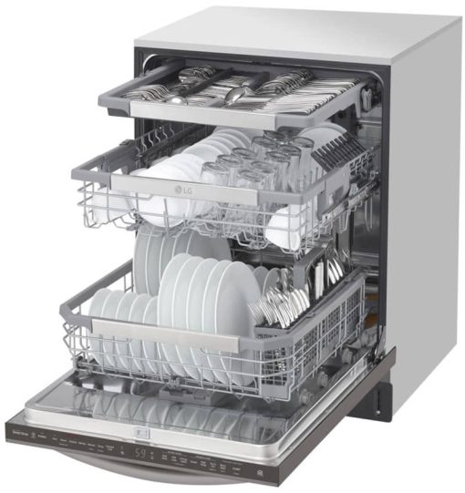 LG 24" Black Stainless Steel Top Control Smart Wi-Fi Enabled Dishwasher With QuadWash And TrueSteam - Image 7