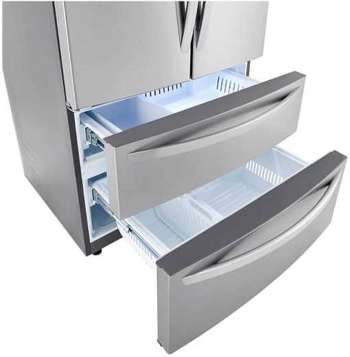 LG 27 Cu. Ft. PrintProof Stainless Steel 4Door French Door Refrigerator - - Image 7