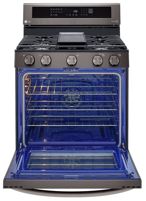 LG 5.8 Cu. Ft. PrintProof Black Stainless Steel Smart Wi-Fi Enabled True Convection InstaView Gas Range With AirFry - Image 8