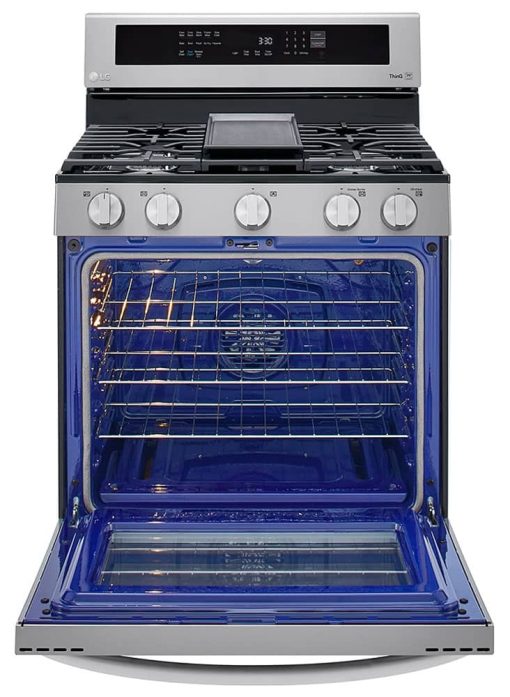 LG 5.8 Cu. Ft. PrintProof Stainless Steel Smart Wi-Fi Enabled True Convection InstaView Gas Range With AirFry - Image 8