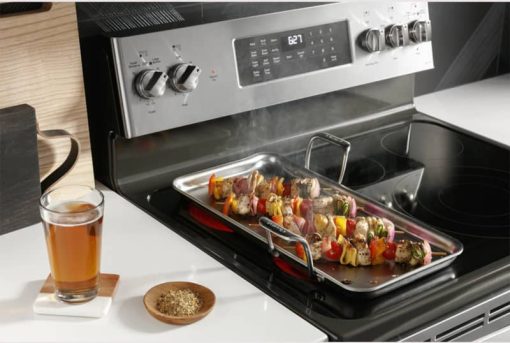 GE Profile 30" Fingerprint Resistant Black Stainless Steel Smart Electric Convection Range With No Preheat Air Fry - Image 7