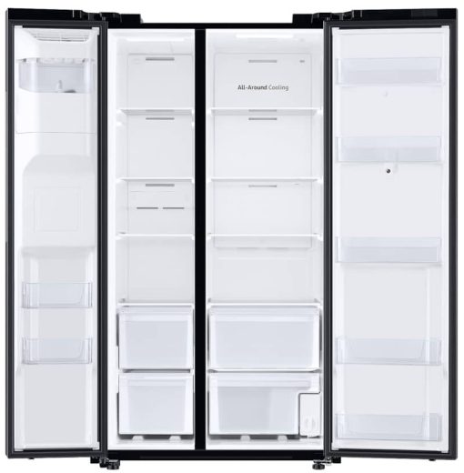Samsung 26.7 Cu. Ft. Large Capacity Fingerprint Resistant Black Stainless Steel Side-By-Side Refrigerator With Touch Screen Family Hub - Image 3