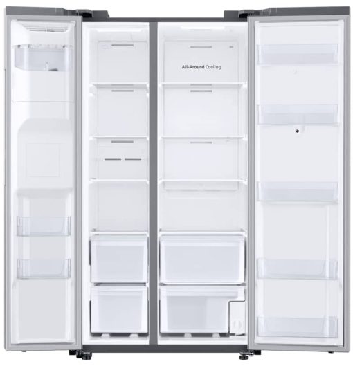 Samsung 26.7 Cu. Ft. Large Capacity Fingerprint Resistant Stainless Steel Side-By-Side Refrigerator With Touch Screen Family Hub - Image 3
