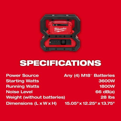 Milwaukee M18 CARRY ON 3600W/1800W Power Supply - Image 9
