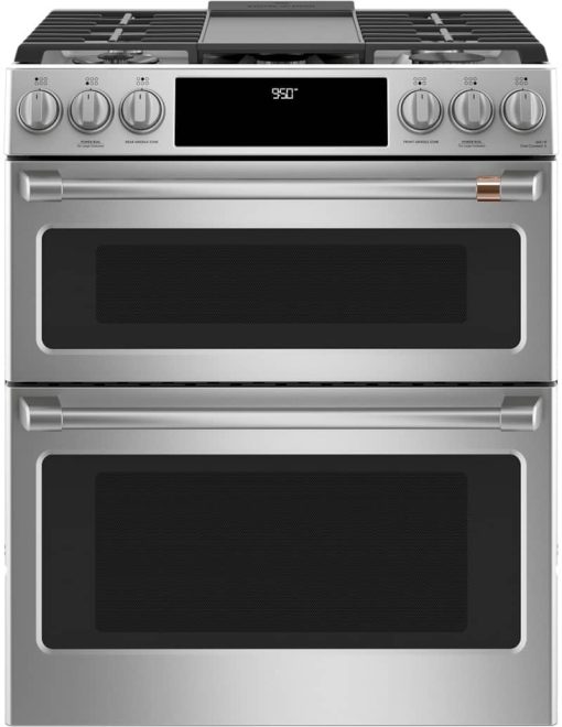 Cafe ADA 30" Stainless Steel With Brushed Stainless Smart Slide-In Front Control Dual-Fuel Double-Oven Range With Convection - Image 8