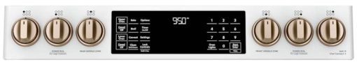 Cafe ADA 30" Matte White With Brushed Bronze Smart Slide-In Front Control Dual-Fuel Double-Oven Range With Convection - Image 8