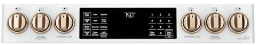 Cafe ADA 30" Matte White With Brushed Bronze Smart Slide-In Double Oven Gas Range With Convection - Image 8