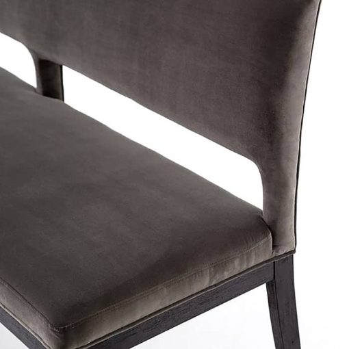 Four Hands Irondale Collection Sara Washed Velvet Grey Dining Bench - Image 10