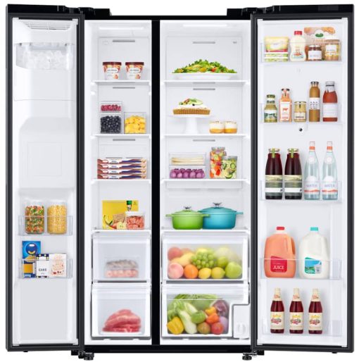 Samsung 21.5 Cu. Ft. Fingerprint Resistant Black Stainless Steel Counter Depth Side-By-Side Refrigerator With Touch Screen Family Hub - Image 2
