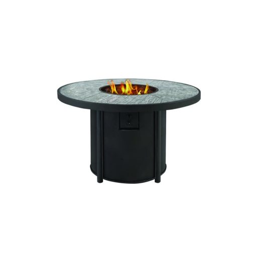 Living Accents Fire Pit 42" Black Steel Round Propane